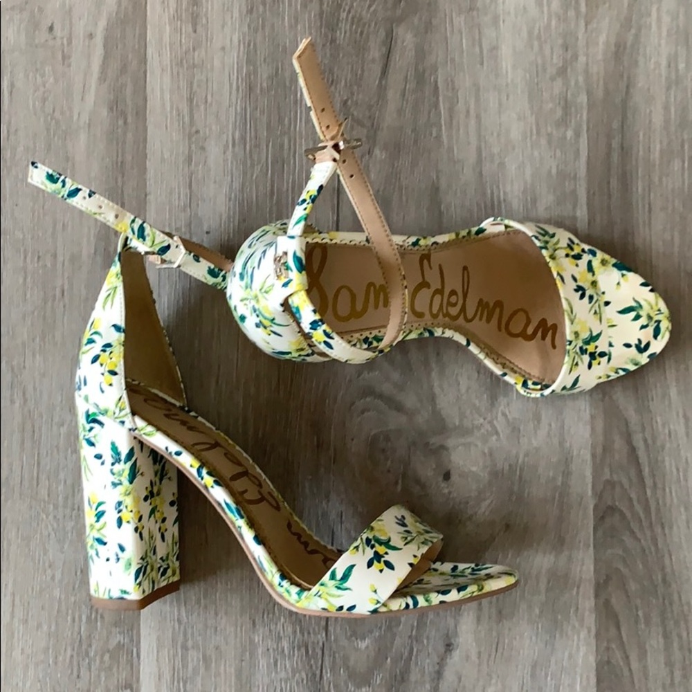Single-Strap Floral Sam Edelman Heels